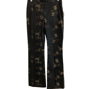 Heart Soul Size 3 Vintage Pants Wide Leg Floral Sparkle Glitter Retro 80's NWT